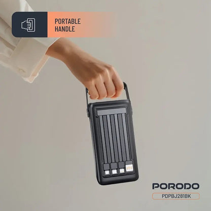 50,000mAh Power Bank Porodo Lara with Integrated Cables & Flashlight - Black - Saif Al Najmi KwPOWER STATIONPorodoSaif Al Najmi Kw50,000mAh Power Bank Porodo Lara with Integrated Cables & Flashlight - Black