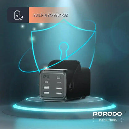 50,000mAh Power Bank Porodo Lara with Integrated Cables & Flashlight - Black - Saif Al Najmi KwPOWER STATIONPorodoSaif Al Najmi Kw50,000mAh Power Bank Porodo Lara with Integrated Cables & Flashlight - Black
