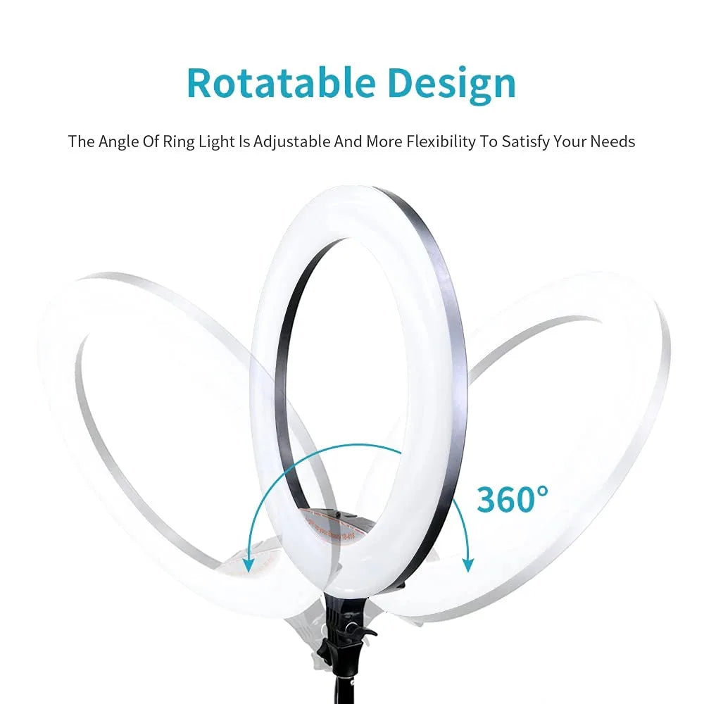 BKN® Portable MJ45 18" RGB Desktop Soft LED Ring Light - 16 RGB Colors & Three Mobile Holders - Saif Al Najmi Kw