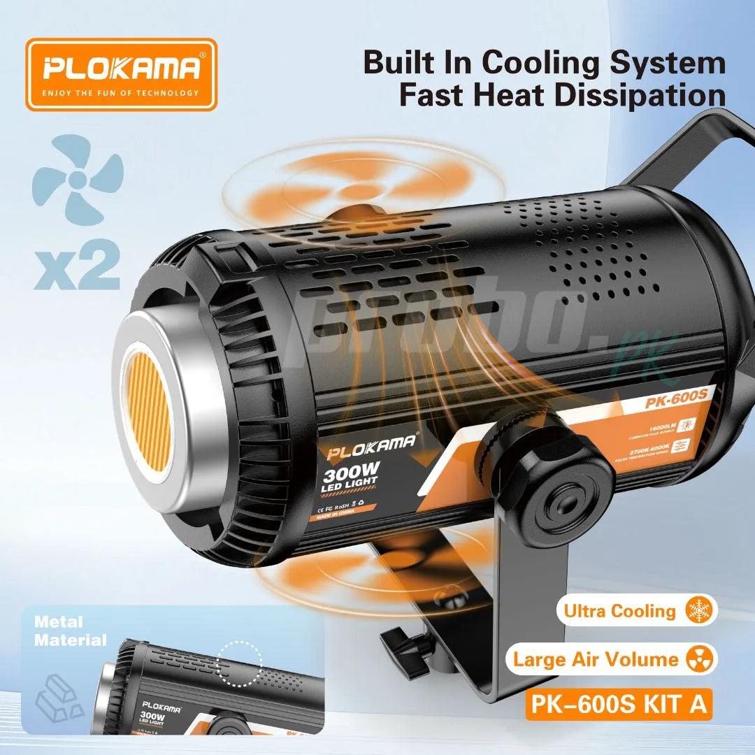 Plokama PK-600S-B Professional Softbox Lighting Kit 300W
