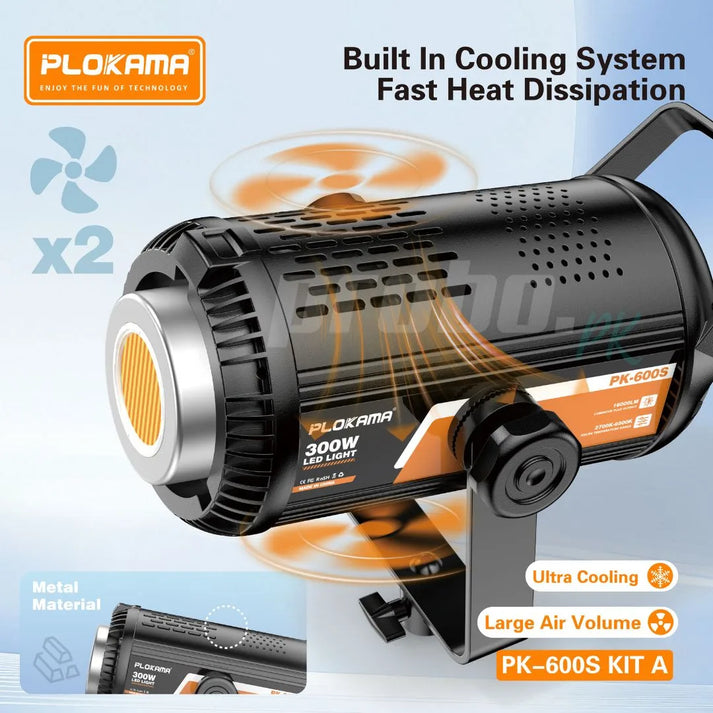 Plokama PK-600S-B Professional Softbox Lighting Kit 300W