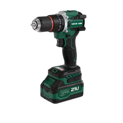 Green Lion GD-16 Pro Drive Cordless Hammer Drill 2*21V 3.0Ah Battery - Green