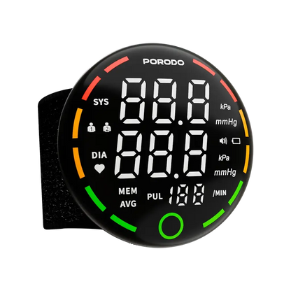 Porodo LiveOn - Digital Blood Pressure Monitor with One-Key Measure - Black