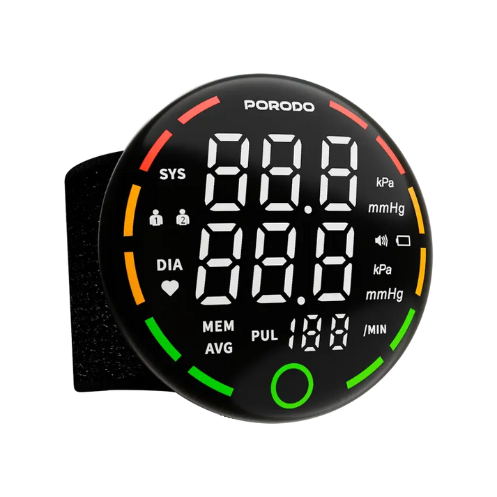 Porodo LiveOn - Digital Blood Pressure Monitor with One-Key Measure - Black
