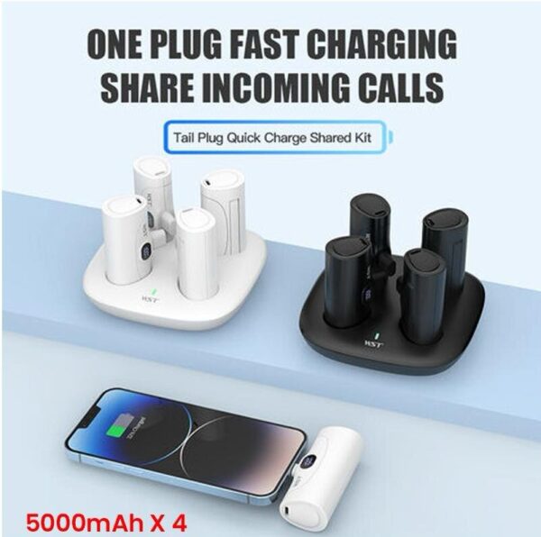 WST 4-in-1 Docking Power Bank Station – 5000mAh (4x1250mAh) Removable Chargers - Saif Al Najmi Kw