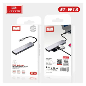 Earldom® W18 USB-C Multi-Function Adapter 6 IN 1 - Saif Al Najmi Kw