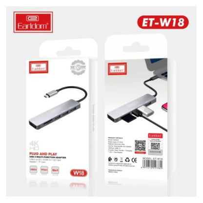 Earldom® W18 USB-C Multi-Function Adapter 6 IN 1 - Saif Al Najmi Kw
