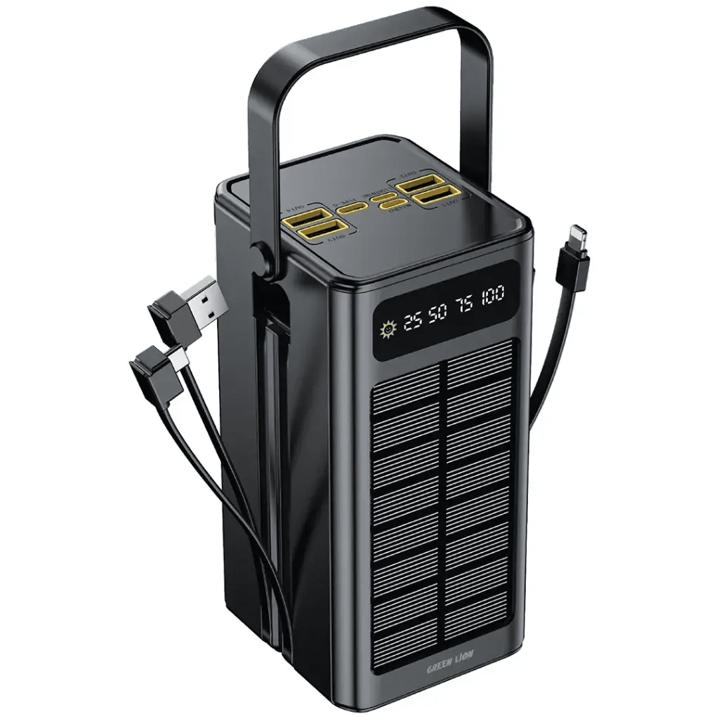 60,000mAh Power Bank Green Lion Solar X PD 20W Fast Charging - Black - Saif Al Najmi KwPower BanksGreen LionSaif Al Najmi Kw60,000mAh Power Bank Green Lion Solar X PD 20W Fast Charging - Black
