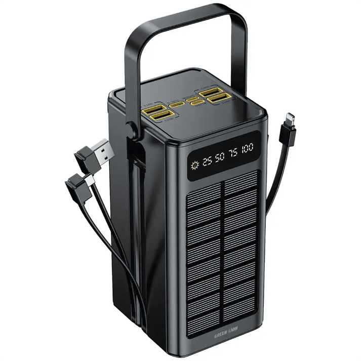 60,000mAh Power Bank Green Lion Solar X PD 20W Fast Charging - Black - Saif Al Najmi KwPower BanksGreen LionSaif Al Najmi Kw60,000mAh Power Bank Green Lion Solar X PD 20W Fast Charging - Black