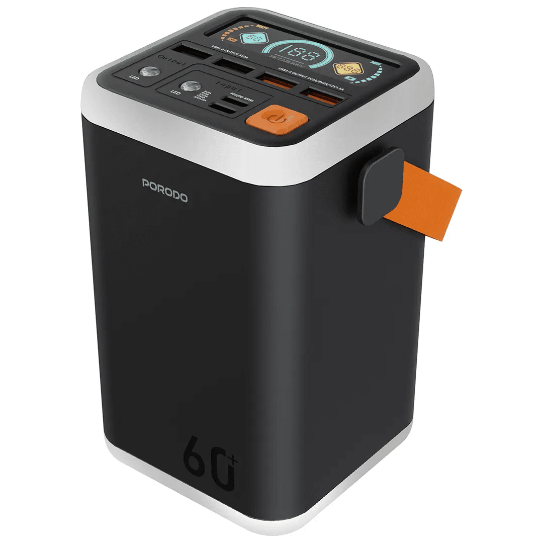 60,000mAh Power Bank Porodo Cappadoc Multi - Port TFT Display - Black - Saif Al Najmi KwPOWER STATIONPorodoSaif Al Najmi Kw60,000mAh Power Bank Porodo Cappadoc Multi - Port TFT Display - Black