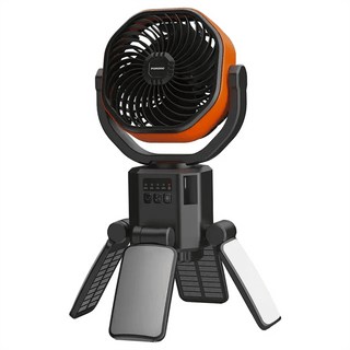 6000mAh Suncharge Solar Outdoor Fan LED Light Porodo - Black & Orange - Saif Al Najmi KwCooling FansPorodoSaif Al Najmi Kw6000mAh Suncharge Solar Outdoor Fan LED Light Porodo - Black & Orange