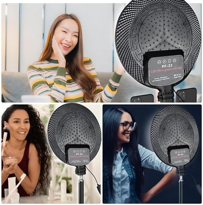 PF-33 LED Round Fill Light – Remote-Controlled Touch Assist Lighting for Photography & Live Streaming