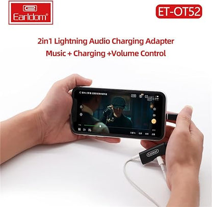Earldom 2-in-1 Lightning Adapter to Lightning Charger and AUX 3.5mm - Saif Al Najmi Kw
