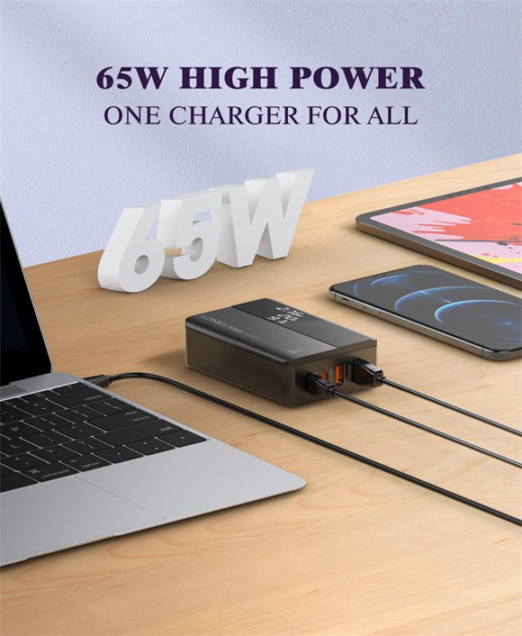 LDNIO A4808Q 65W Desktop Fast Charger – 4-Port PD & QC Charging Station - Saif Al Najmi Kw