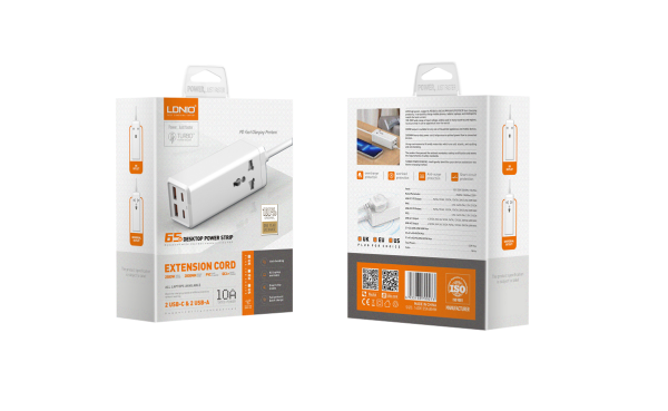 LDNIO SC1418 Universal Power Adapter – 65W Fast Charging with AC & USB Ports - Saif Al Najmi Kw
