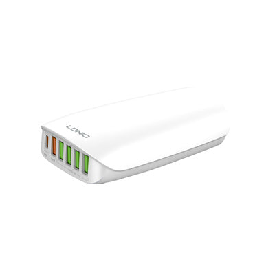 شاحن مكتبي فائق السرعة LDNIO A6573C بقوة 65 واط - 6 منافذ USB 