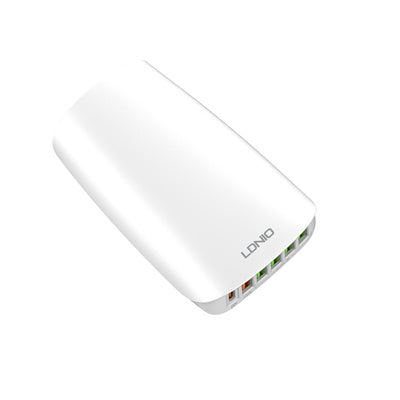 شاحن مكتبي فائق السرعة LDNIO A6573C بقوة 65 واط - 6 منافذ USB 