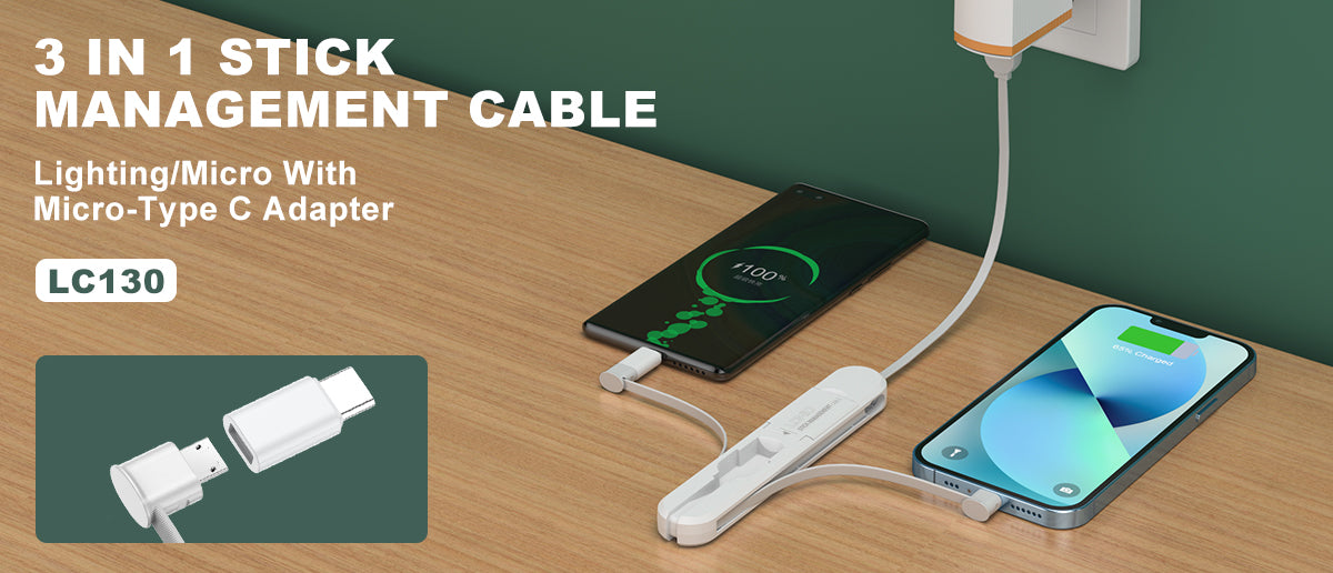 LDNIO 3 in 1 3.8A Stick Management Cable LC130 - Saif Al Najmi Kw