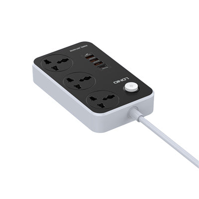 LDNIO SC3412 2500W Defender Series Power Strip – 20W USB-C PD + 3×QC3.0 (4 USB Ports + 3 AC Sockets)
