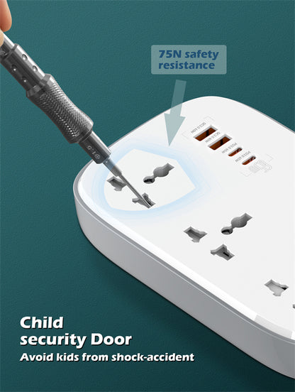 3 AC Outlets 4 USB Power Strip SC3416 - Saif Al Najmi Kw