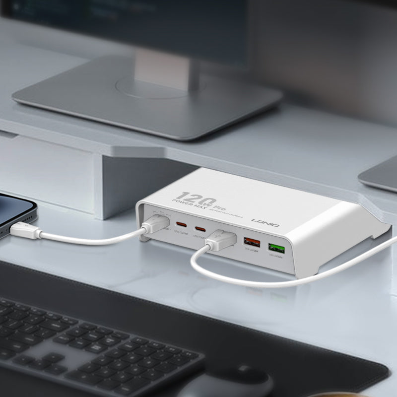 LDNIO Q605 120W Desktop Charging Station – 6-Port PD & QC Fast Charger Hub - Saif Al Najmi Kw