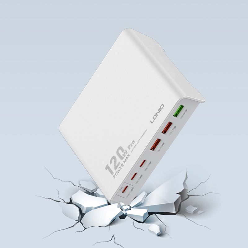 LDNIO Q605 120W Desktop Charging Station – 6-Port PD & QC Fast Charger Hub - Saif Al Najmi Kw