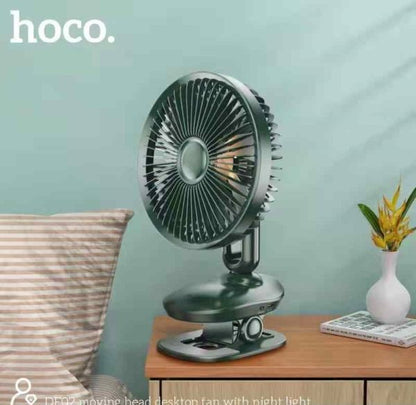 Hoco DF02 Moving Head Desktop Fan with Night Light Rechargeable-4000mah