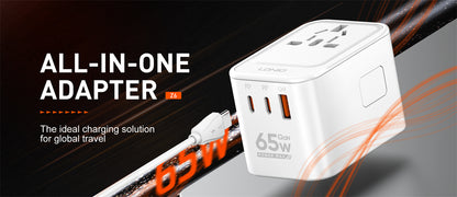 LDNIO  3 USB Ports 65W GaN Travel Adapter Z6 - Saif Al Najmi Kw