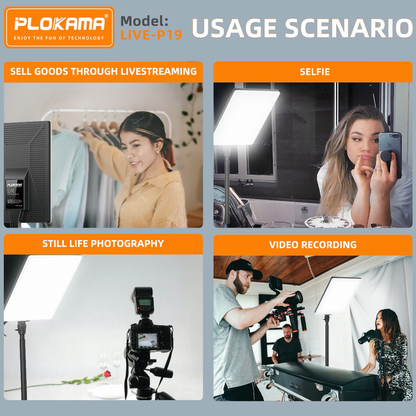 PLOKAMA LIVE P19 LED Fill Light Panel Soft Studio Video Light