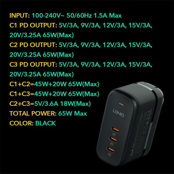 65W GaN Supper Fast Charger Q367 - Saif Al Najmi KwChargersLDNIOSaif Al Najmi KwQ36713212565W GaN Supper Fast Charger Q367 - Saif Al Najmi Kw