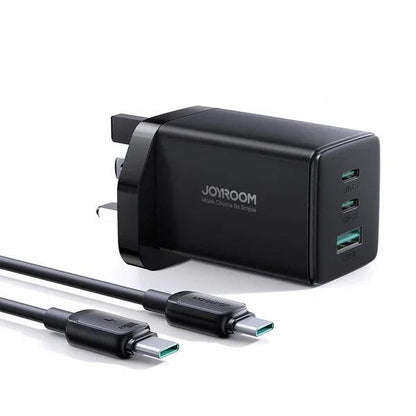 65W Joyroom JR - TG10 GaN Fast Wall Charger + A14 100W Type - C Cable - Black - Saif Al Najmi KwDesktop ChargersJoyroomSaif Al Najmi Kw65W Joyroom JR - TG10 GaN Fast Wall Charger + A14 100W Type - C Cable - Black