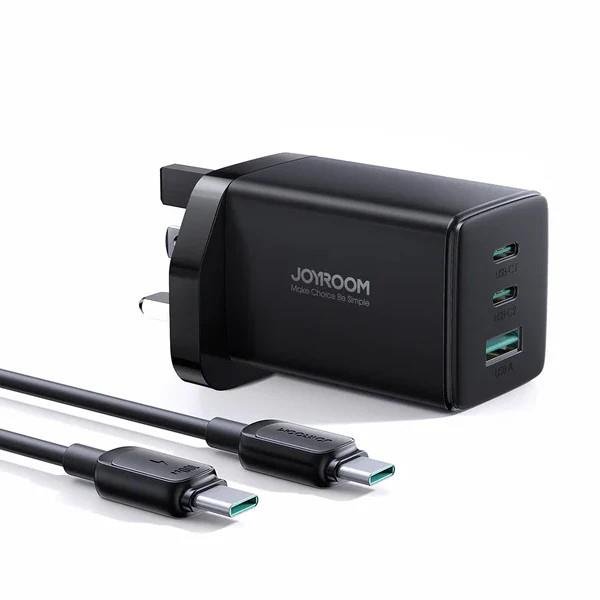 65W Joyroom JR - TG10 GaN Fast Wall Charger + A14 100W Type - C Cable - Black - Saif Al Najmi KwDesktop ChargersJoyroomSaif Al Najmi Kw65W Joyroom JR - TG10 GaN Fast Wall Charger + A14 100W Type - C Cable - Black