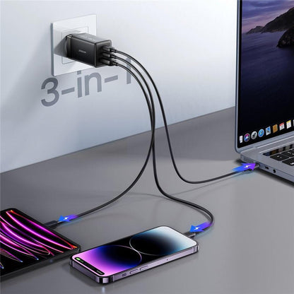 65W Joyroom JR - TG10 GaN Fast Wall Charger + A14 100W Type - C Cable - Black - Saif Al Najmi KwDesktop ChargersJoyroomSaif Al Najmi Kw65W Joyroom JR - TG10 GaN Fast Wall Charger + A14 100W Type - C Cable - Black