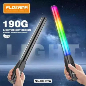 Plokama VL-06 Pro RGB Light Stick — Rechargeable 7W