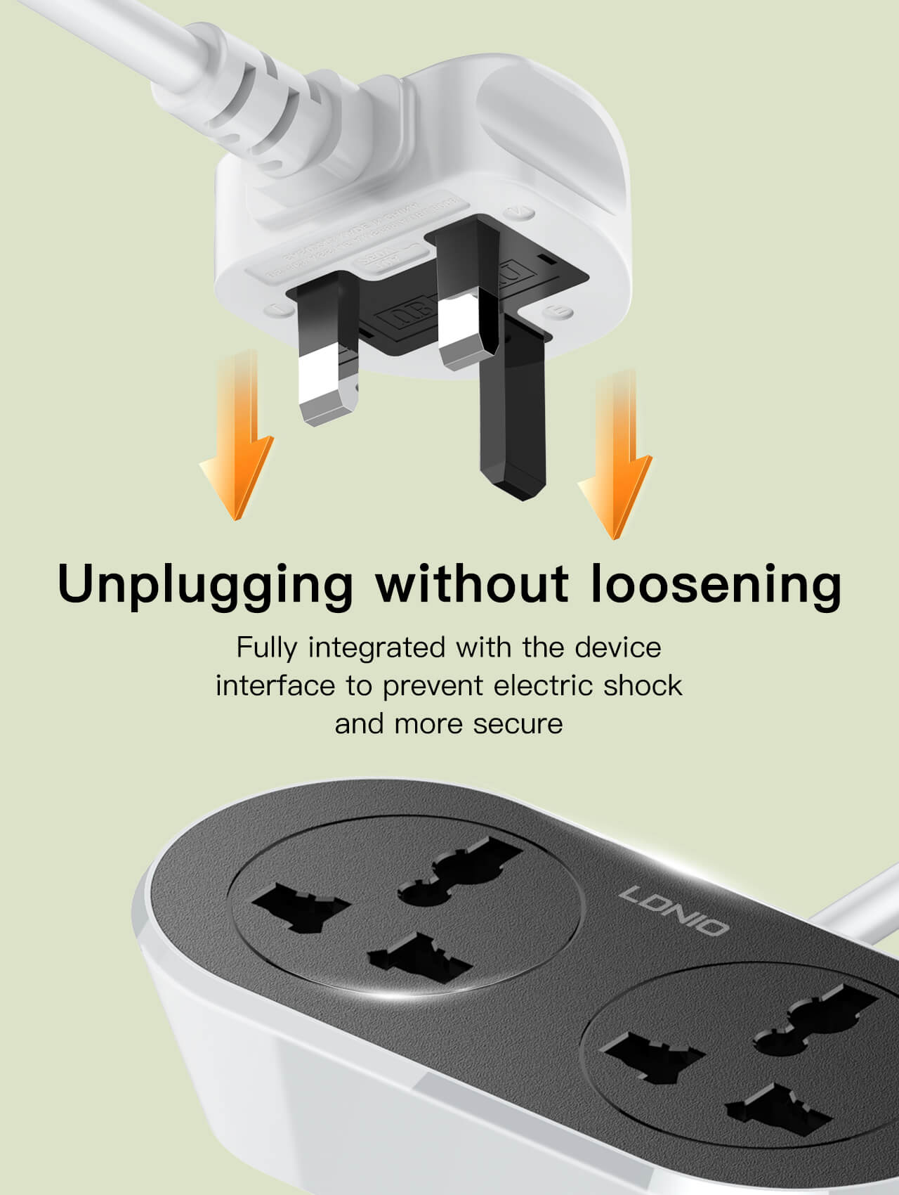 LDNIO 2 AC Outlet Universal Extension Power Socket SC2018 10M - Saif Al Najmi Kw