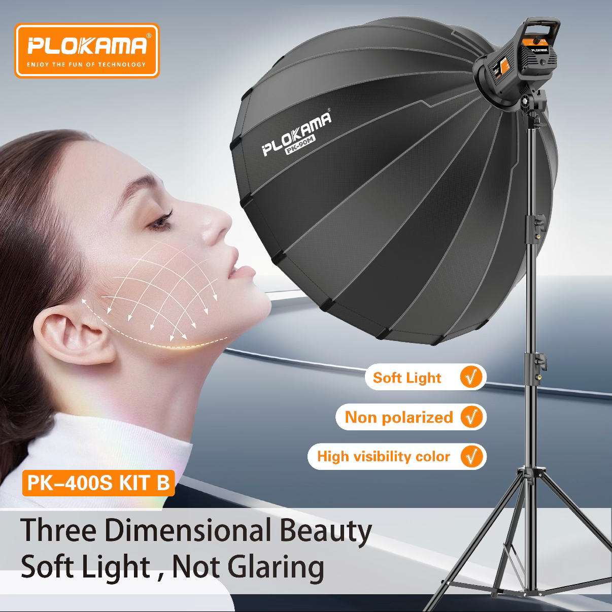 PLOKAMA PK-400S Kit B 100W LED Soft Light with 2.8m Tripod
