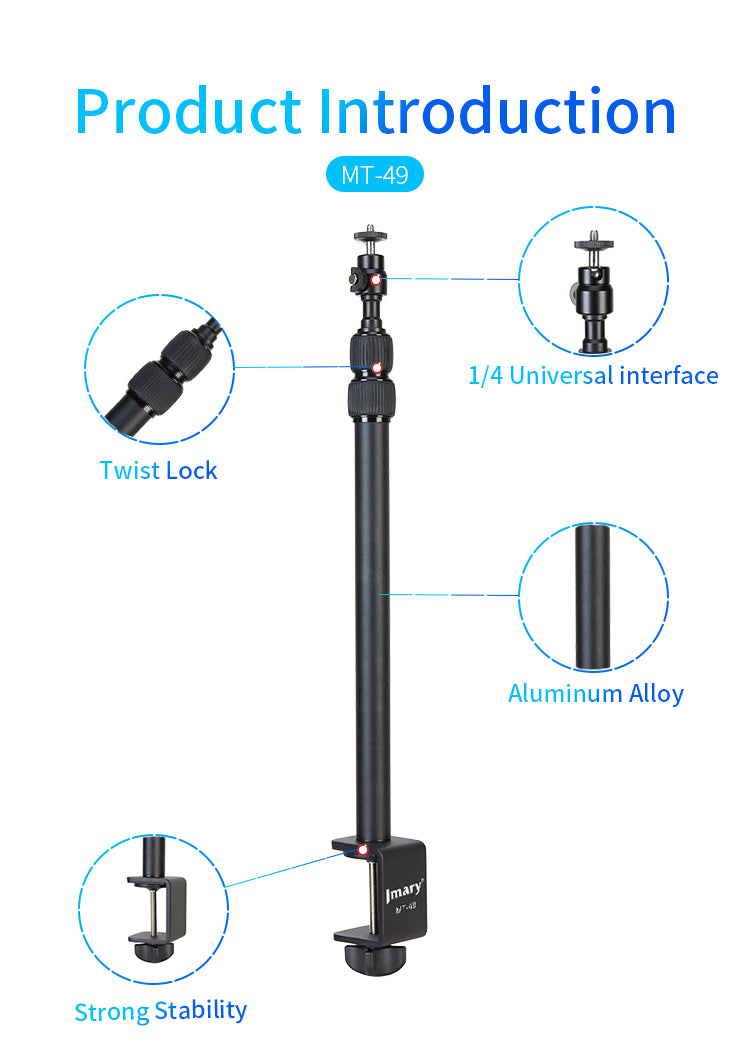 Jmary MT-49 Compact Tripod Stand for Phone & Camera