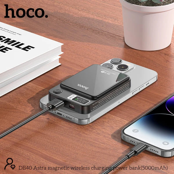 Hoco magnetic wireless charging power bank(10000mAh)- DB41- Black - Saif Al Najmi Kw