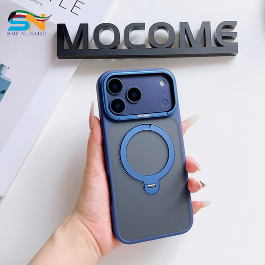 MOCOME MagSafe iPhone 17 Pro / 17 Pro Max Case – Magnetic Ring (Blue/Grey)