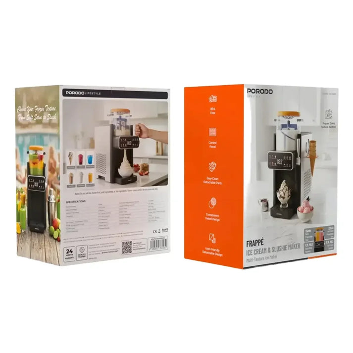 Porodo Frappé Ice Cream & Slushie Maker – 1.2L Dual Function