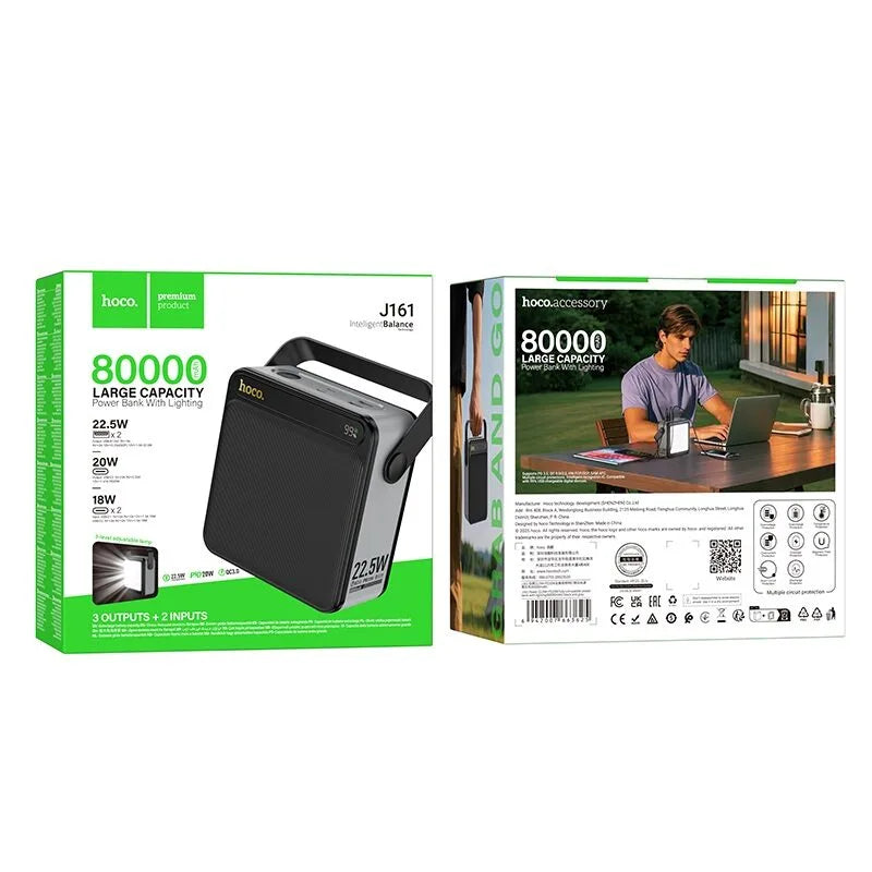 Hoco J161 80000mAh Power Bank – 22.5W + PD20W Fast Charging