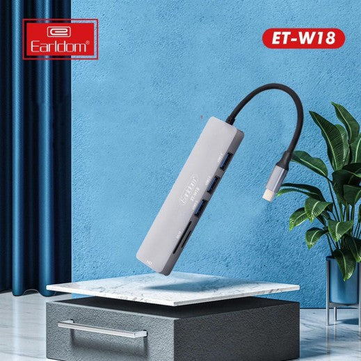 Earldom® W18 USB-C Multi-Function Adapter 6 IN 1 - Saif Al Najmi Kw