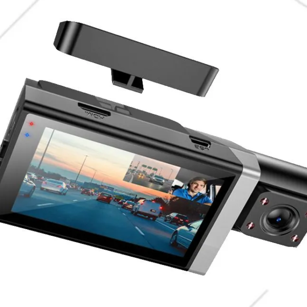 HOCO DI64 Triumph 3-Screen WiFi Dash Cam – Simultaneous Display Recorder