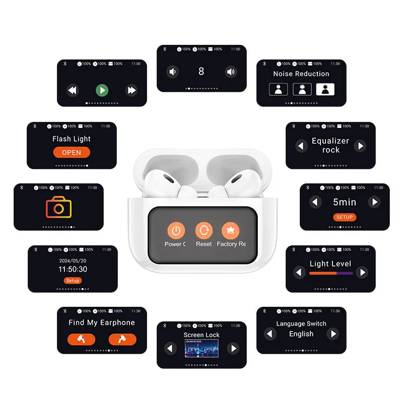 Hoco EW72 Soar true wireless ANC Noise Reduction touch screen BT headset - white - Saif Al Najmi Kw