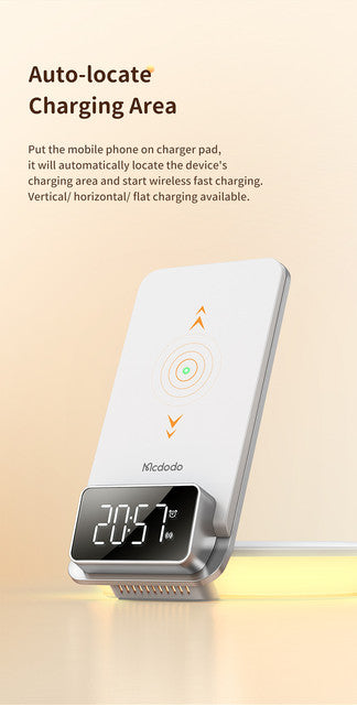 Mcdodo CH-1610 4-in-1 Desktop Wireless Charger with Alarm & Night Lamp  html Copy code - Saif Al Najmi Kw