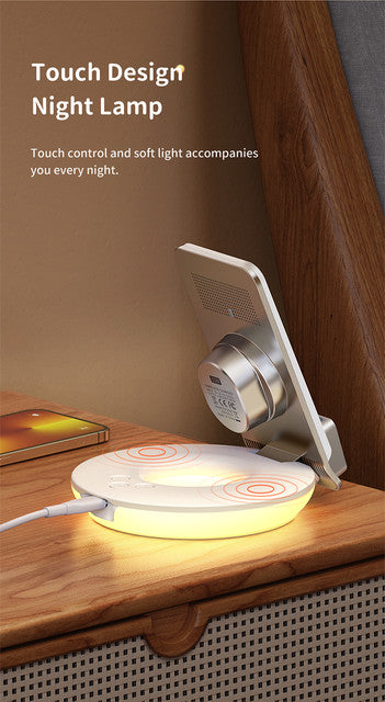Mcdodo CH-1610 4-in-1 Desktop Wireless Charger with Alarm & Night Lamp  html Copy code - Saif Al Najmi Kw