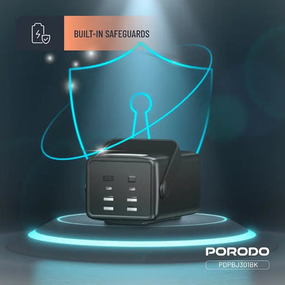 80000mAh Lara Power Bank Built - in Cables Porodo Fast Charge - Black - Saif Al Najmi KwPOWER STATIONPorodoSaif Al Najmi Kw80000mAh Lara Power Bank Built - in Cables Porodo Fast Charge - Black