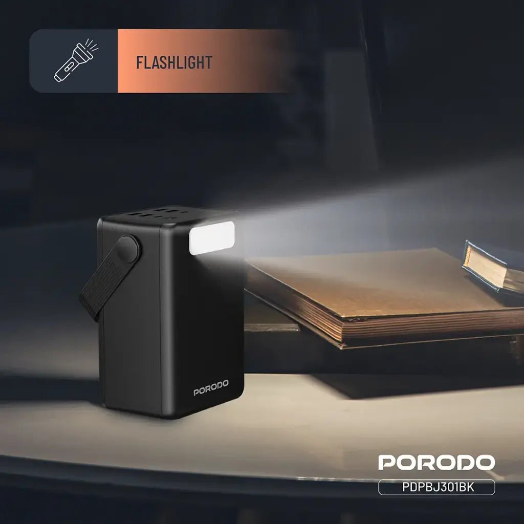 80000mAh Lara Power Bank Built - in Cables Porodo Fast Charge - Black - Saif Al Najmi KwPOWER STATIONPorodoSaif Al Najmi Kw80000mAh Lara Power Bank Built - in Cables Porodo Fast Charge - Black