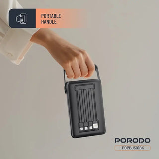 80000mAh Lara Power Bank Built - in Cables Porodo Fast Charge - Black - Saif Al Najmi KwPOWER STATIONPorodoSaif Al Najmi Kw80000mAh Lara Power Bank Built - in Cables Porodo Fast Charge - Black