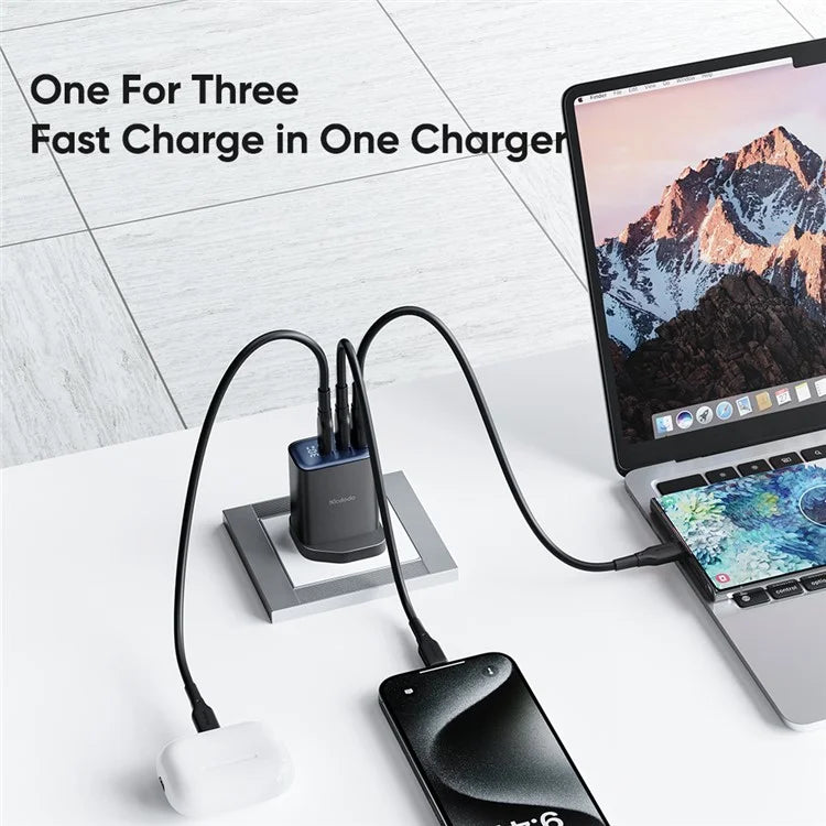Mcdodo CH-2170 30W 3-Port Digital Display Fast Charger - Saif Al Najmi Kw